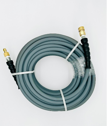 Stealth Jetwash 100ft x 3/8" ID Pressure Washer Hose with Quick Connects, 4000 PSI, Non-marking, Gray