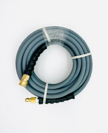 Stealth Jetwash 50ft x 3/8" ID Pressure Washer Hose with Quick Connects, 4000 PSI, Non-marking, Gray